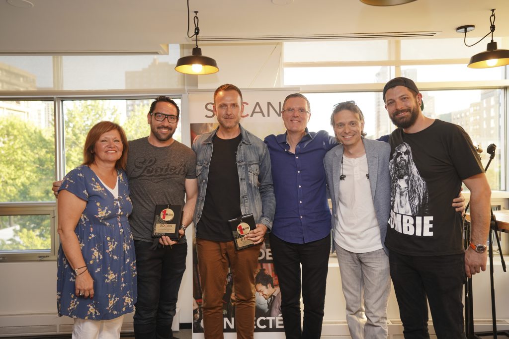Huguette Langlois, Arnaud Schauman, Éditions Marcha, Steve Marin, Eric Baptiste, Marc Ouellette, SOCAN) and David Charest (SOCAN