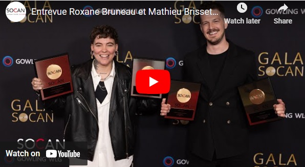 Roxanne Brunet, Mathieu Brisset, Gala SOCAN, 2023