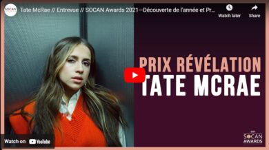 SOCAN, entrevue, Tate McRae, 2021