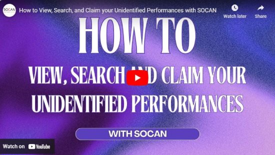 Unidentified Performances, How-To, English, SOCAN
