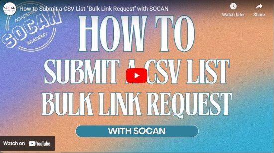 How to submit a CVS request, video, SOCAN Academy