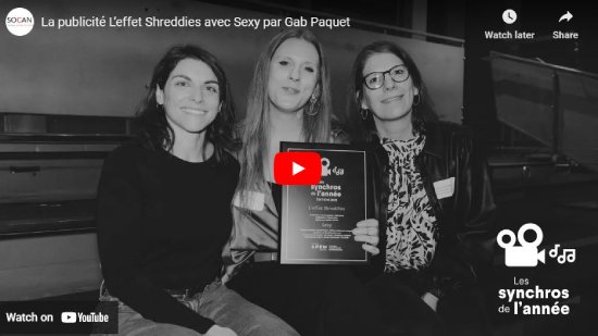 APEM, Synchros 2025, Prix Publicite, Gab Paquet