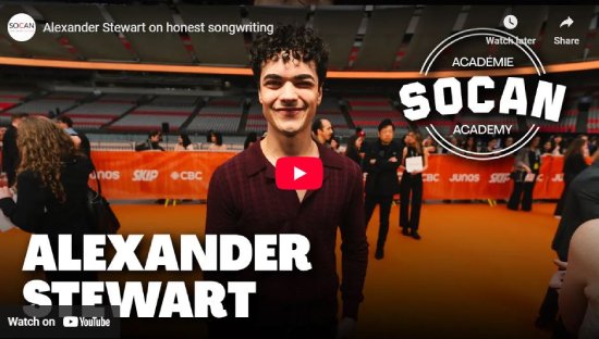 SOCAN, interview, JUNOs 2025, Alexander Stewart