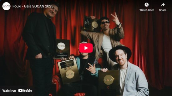 Gala SOCAN, 2025, interview, entrevue, video, FouKi