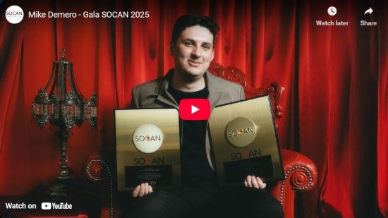 Gala SOCAN, 2025, interview, entrevue, video, Mike Demero