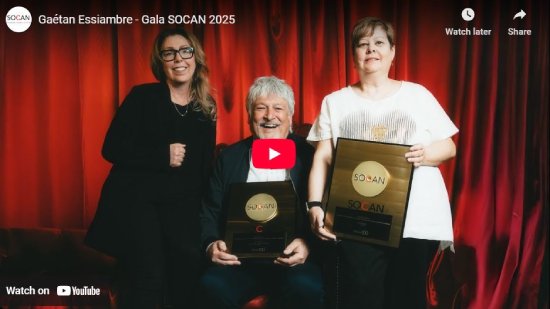Gala SOCAN, 2025, interview, entrevue, Gaetan Essiambre, video