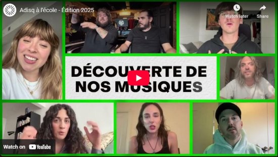 ADISQ à l'école, vidéo, video