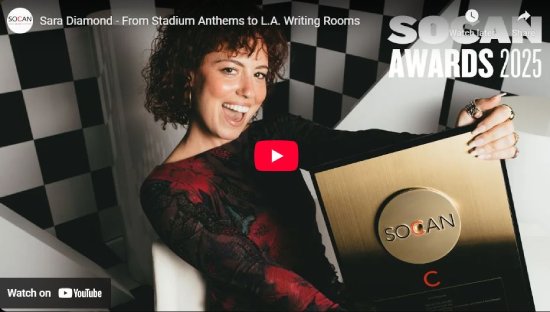SOCAN Awards, 2025, interview, entrevue, video, Sara Diamond