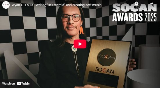 SOCAN Awards, 2025, interview, entrevue, video, Wyatt C. Louis