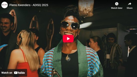 SOCAN, interview, entrevue, ADISQ, gala, 2025, Pierre Kwenders