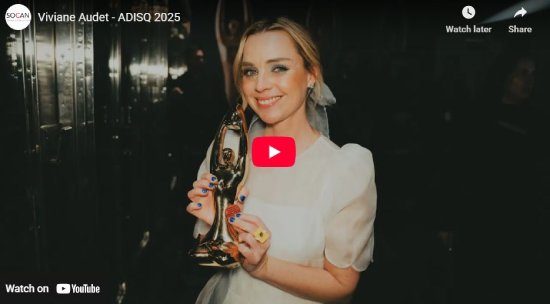 SOCAN, interview, entreveue, ADISQ, gala, 2025, Viviane Audet